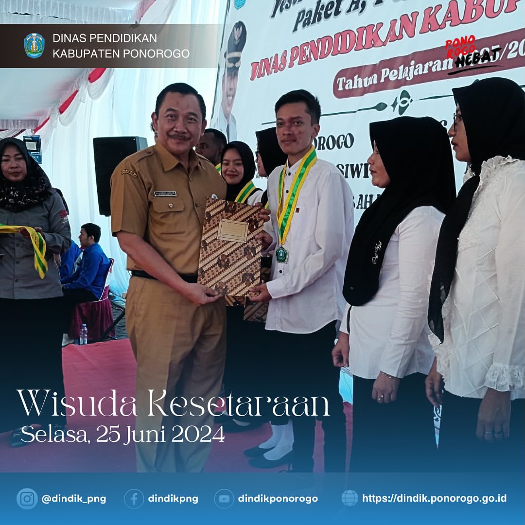 Dinas Pendidikan Ponorogo Lepas 420 Peserta Didik Pendidikan Kesetaraan TA 2023/2024